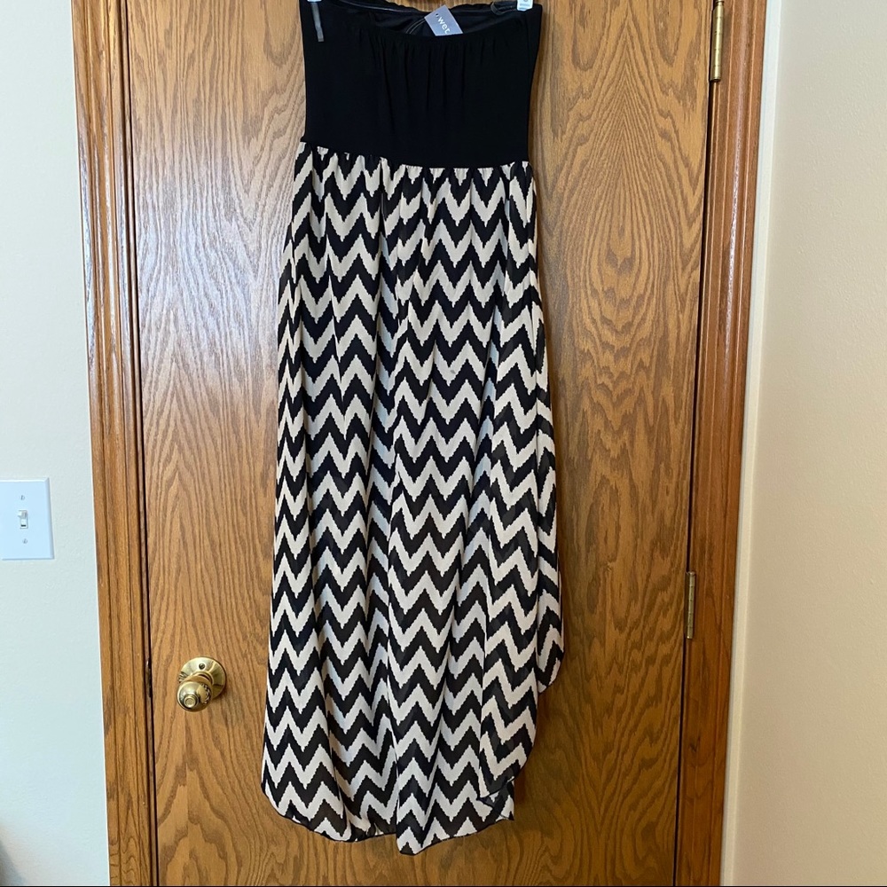 Wet Seal High Low Chevron Strapless Dress - Picture 2 of 6